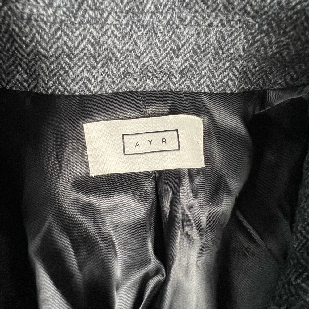 AYR The Casino Blazer Jacket Mens S Herringbone Moon Merino Lambswool Chore Coat - Picture 9 of 14